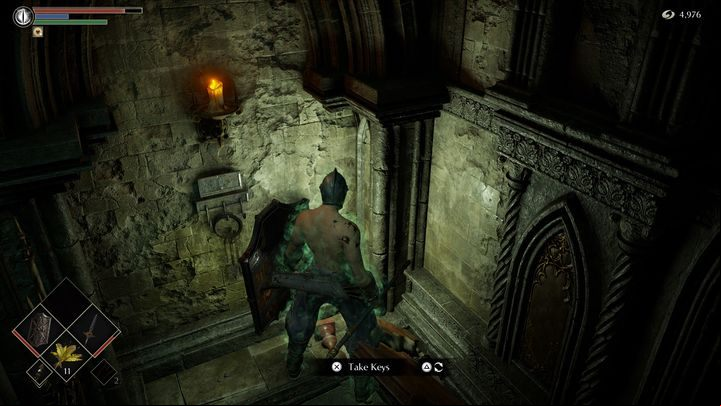 After killing the mage, head to the right to collect the two keys to level 4F - Demons Souls Remake: Prison of Hope (3-1) - walkthrough - Tower of Latria (Region 3) - Demons Souls Remake Guide
