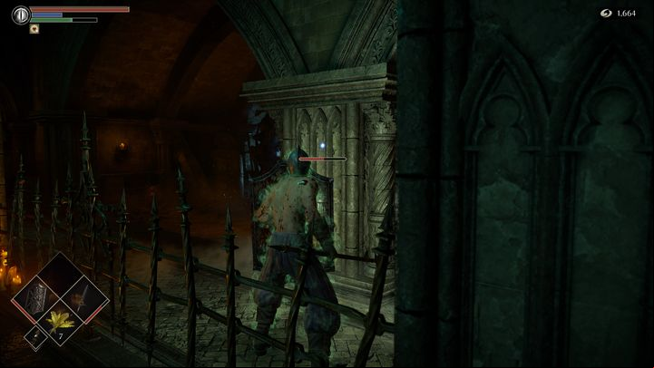 During the fight, hide behind a pillar so that the enemy's attacks don't reach you - Demons Souls Remake: Prison of Hope (3-1) - walkthrough - Tower of Latria (Region 3) - Demons Souls Remake Guide