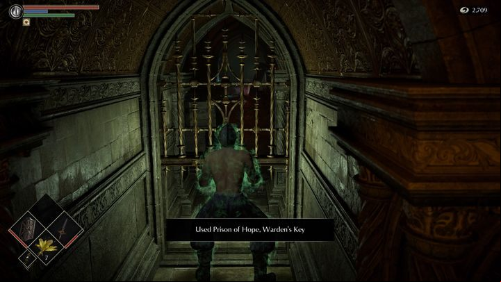 From now on, you should be able to open the door on the right with the key you got on the bridge - Demons Souls Remake: Prison of Hope (3-1) - walkthrough - Tower of Latria (Region 3) - Demons Souls Remake Guide