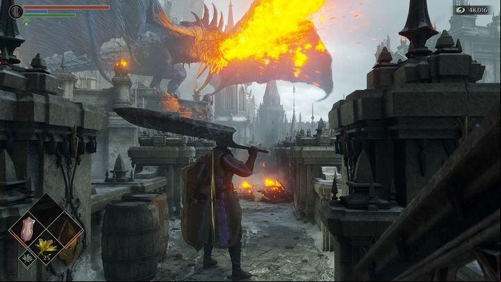 Coming out of the room, you will see a raging blue dragon - Demons Souls Remake: The Kings Tower (1-4) - walkthrough - Demons Souls Remake Guide