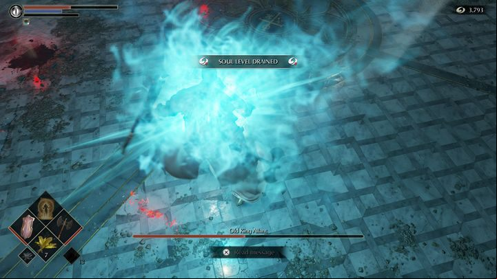 If you stay far away from him, you may provoke him into using his AoE shockwave - Demons Souls Remake: Old King Allant - boss, how to defeat? - Bosses - Demons Souls Remake Guide