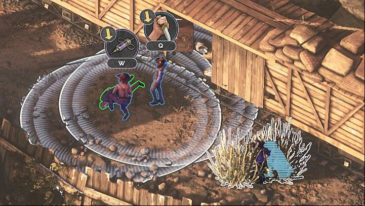 Jump off the car and reach 2 opponents (M2,9) - Desperados 3: Get dynamite - mission 2, walkthrough - Mission 2 - Running Late on Payday - Desperados 3 Guide