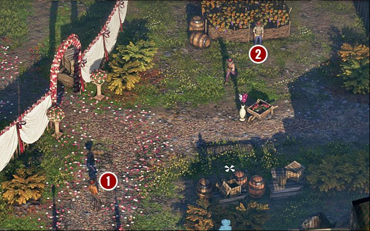 After watching the cut-scenes, Cooper and Kate will be on the northern balcony (M4,2), where you previously blinded the opponent wearing a poncho - Desperados 3: Escape from the estate - mission 4, walkthrough - Mission 4 - Until Death Do Us Part - Desperados 3 Guide