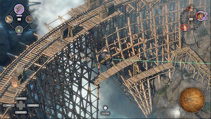 Head towards the bridge (M6,19) only after you have defeated the Long Coat enemy - Desperados 3: Plant dynamite and detonate the bridge - mission 6, walkthrough - Mission 6 - The Bridge at Eagle Falls - Desperados 3 Guide