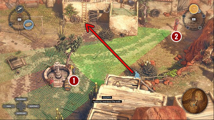 You start the mission in the same place where Mission 1 ended (M7, 1) - Desperados 3: Reach the chapel - mission 7, walkthrough - Mission 7 - One Good Shot - Desperados 3 Guide