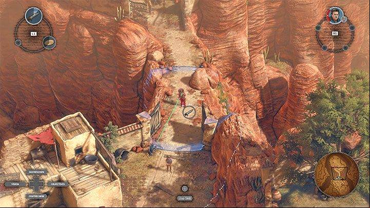 Jump off the roof to land right next to the opponent you recently used a coin on - Desperados 3: Reach the chapel - mission 7, walkthrough - Mission 7 - One Good Shot - Desperados 3 Guide