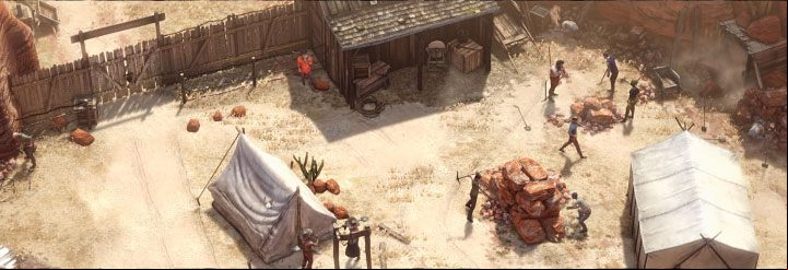 Mission 13 (A Cart full of Gunpowder) takes place in a mine which actually is a prison - Desperados 3: Mission 13 - map, badges - Mission 13 - A Cart Full of Gunpowder - Desperados 3 Guide