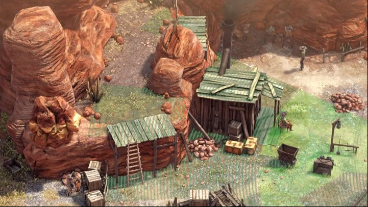 The two paths described above connect in the same location (M13,13) and in order to clear the road for the cart, it will be necessary to eliminate all or almost all of the nearby opponents - Desperados 3: Push the wagon to the gate - mission 13, walkthrough - Mission 13 - A Cart Full of Gunpowder - Desperados 3 Guide