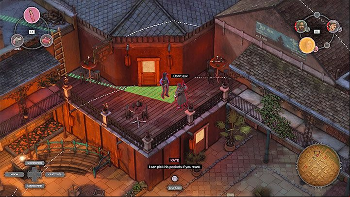 Irving is in an area with a very large number of adversaries and civilians, and as a result, any attempt to eliminate him will start the alarm - Desperados 3: Check 3 suspects - mission 10, walkthrough - Mission 10 - Back Alley Jazz - Desperados 3 Guide
