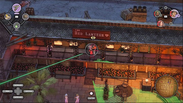 Also a big problem is the opponent shown in the picture in a poncho, who is watching the courtyard all the time - Desperados 3: Check 3 suspects - mission 10, walkthrough - Mission 10 - Back Alley Jazz - Desperados 3 Guide