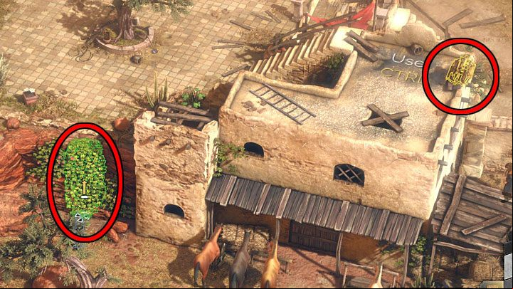 The nearby gate is closed - you must help James by lowering the rope ladder (M1,5) - Desperados 3: Follow your father - mission 1, walkthrough - Mission 1 - On the Hunt - Desperados 3 Guide