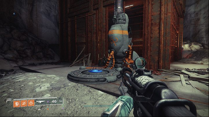 When you reach the indicated location, look around for a teleporter - youll stand near the elevator - Destiny 2: Lumina revolver - how to get? - Exotic Weapon Quests - Destiny 2 Game Guide