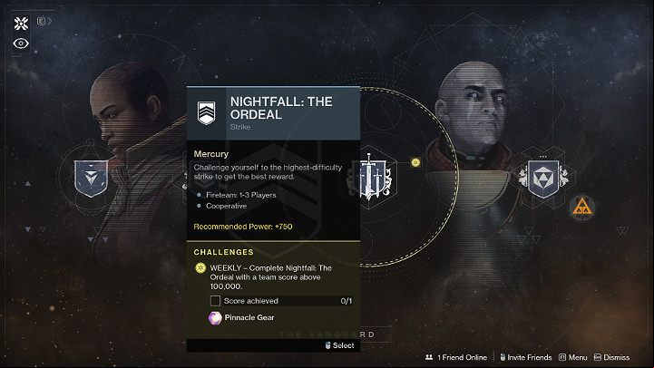 Unlike regular Strike missions, Nightfall: The Ordeal missions are available throughout entire week and reset every Tuesday at 19:00 CET - Destiny 2: Vanguard - game mode - Game modes - Destiny 2 Game Guide