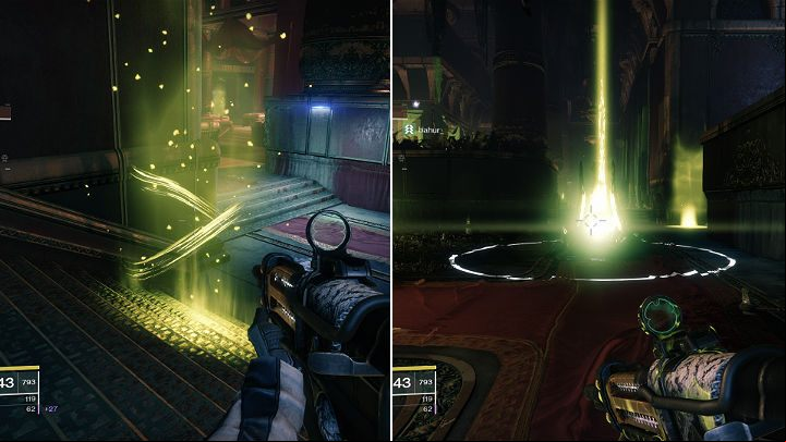 Green light points were placed in the arena, the so-called Souls (on the left in the screenshot above) and Altars (on the right in the screenshot above) - Destiny 2: The Menagerie - game mode - Game modes - Destiny 2 Game Guide