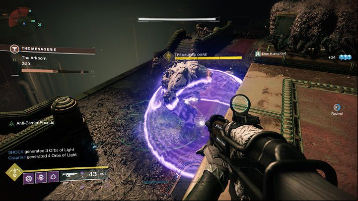 When you deposit the right amount of Souls at the end of the arena, the first mini-boss will appear - Treasured Ogre - Destiny 2: The Menagerie - game mode - Game modes - Destiny 2 Game Guide