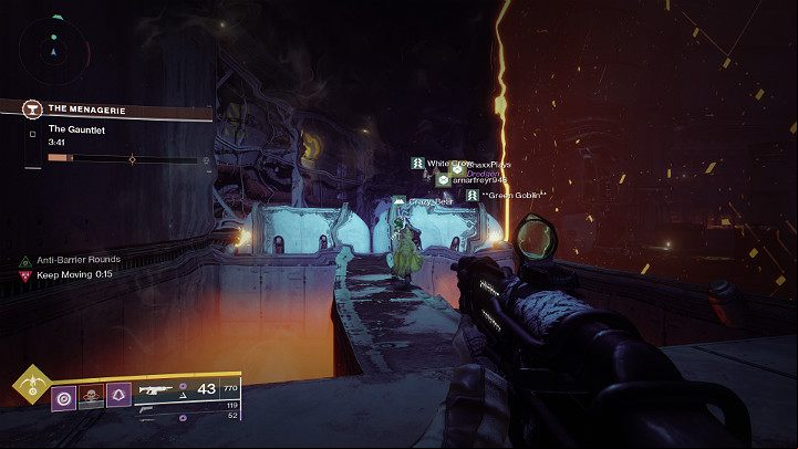 Then, you will be moved to the outer circle of the arena where you have to complete an obstacle course within a set time limit - Destiny 2: The Menagerie - game mode - Game modes - Destiny 2 Game Guide