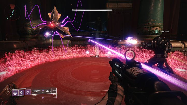 The arena features three large-sized Vex plates: one in the middle and two on the sides - Destiny 2: The Menagerie - game mode - Game modes - Destiny 2 Game Guide