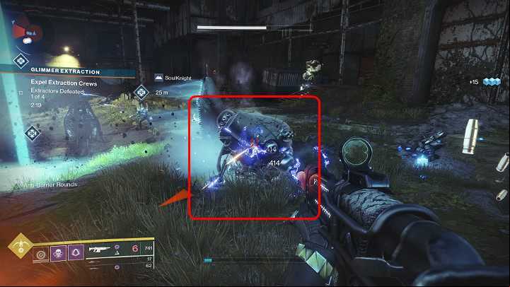 In the image above you can notice the mining device that has to be destroyed. - Destiny 2: Heroic Public Events - Markers and activities - Destiny 2 Game Guide