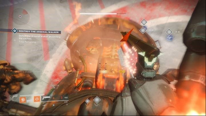 By attacking the uncovered core of the robot you will cause high damage to the enemy - Destiny 2: Heroic Public Events - Markers and activities - Destiny 2 Game Guide