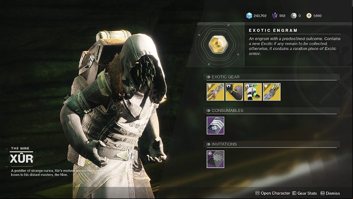 Xur offers Exotic items - not always for your class. - Destiny 2: Xur Vendor - Markers and activities - Destiny 2 Game Guide