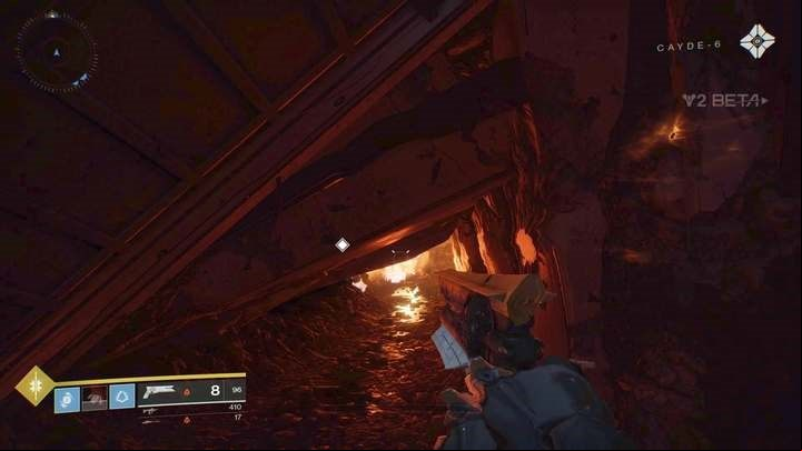 You have to crawl through the tunnel. - Destiny 2: Homecoming - The Beginning - Walkthrough - Destiny 2 Game Guide