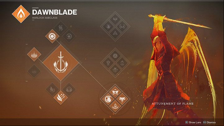 By selecting a Wizard subclass called Dawnblade, you will have access to three different ive skill sets: Attunement of Sky, Attunement of Flame, Attunement of Grace - Destiny 2: Warlock - character classes - Character classes - Destiny 2 Game Guide
