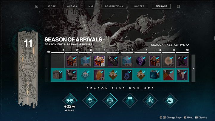 Each player is given access to a free version of the Season and can earn rewards from the top reward bar - Destiny 2: Season - Basics - Destiny 2 Game Guide