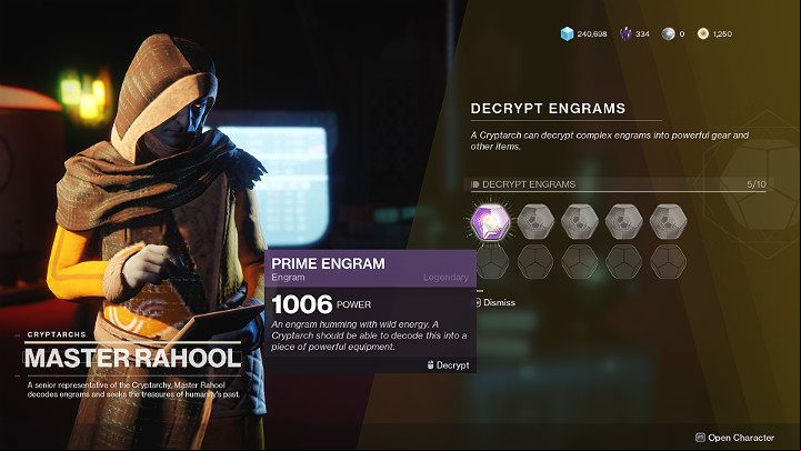 Sometimes you will find encrypted Engrams - decrypting them is not a problem, you only have to find the right person - Destiny 2: Weapons and armor - how to get? - Equipment - Destiny 2 Game Guide