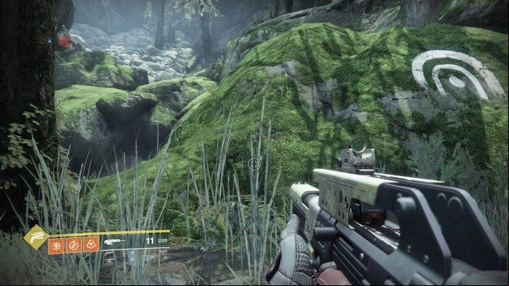 Entrance to The Lost Sector - note the distinctive icon on the rock, you will see the same ones on the map - Destiny 2: Weapons and armor - how to get? - Equipment - Destiny 2 Game Guide