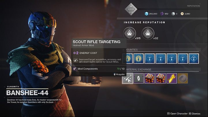 The Gunsmith takes care of applying modifications and you can easily get them from his engrams. - Destiny 2: Modifications - list, how to obtain? - Equipment - Destiny 2 Game Guide