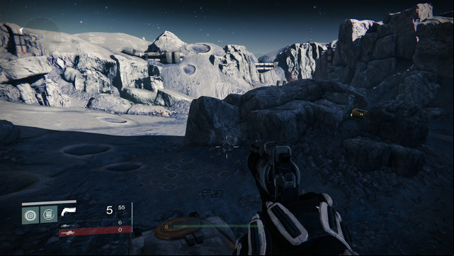 The chest is between rocks in front of Hellmouth - Moon | Gold Chests - Gold Chests - Destiny Game Guide