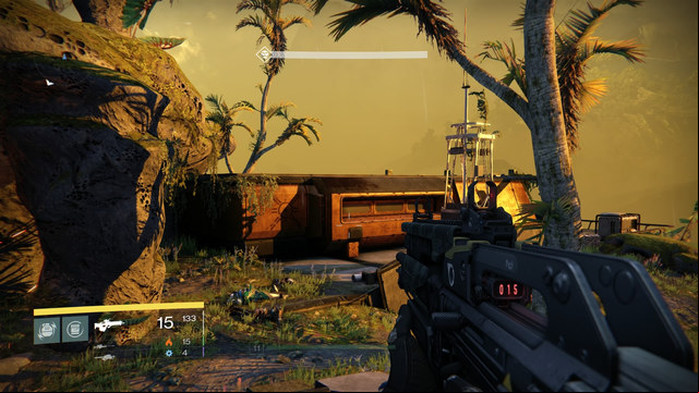 You will find the golden chest behind the bunker which is next to the escarpment - Venus | Gold Chests - Gold Chests - Destiny Game Guide