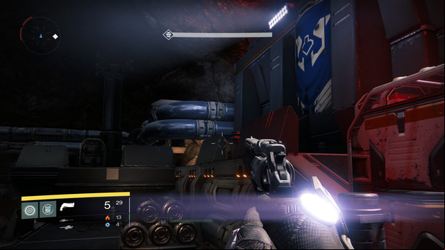 Blue pipes which you can use to get to the wall - Mars | Gold Chests - Gold Chests - Destiny Game Guide