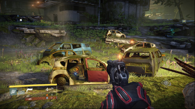 Car with the red door with the Ghost on the backseat. - Venus | Dead Ghosts - Dead Ghosts - Destiny Game Guide