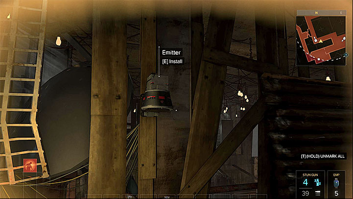 Return to the balcony, which you have used earlier, and approach one of the defensive turrets, which are located above the balcony - Cult of Personality - side quest - Side quests - Deus Ex: Mankind Divided Game Guide
