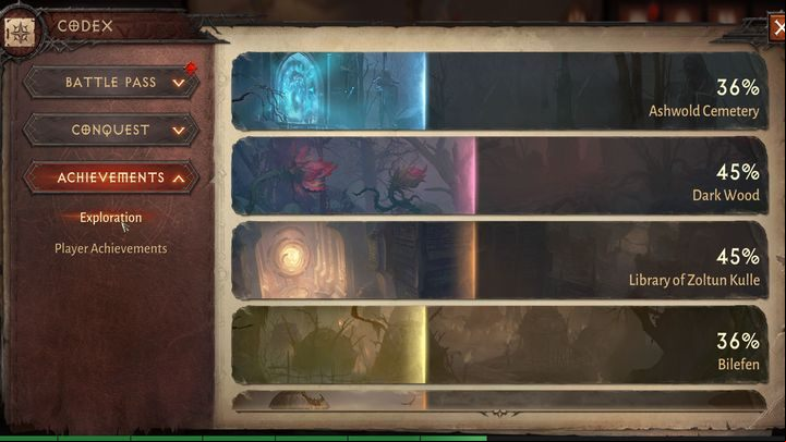 In your Codex you will find a list of all locations and activities related to them, including defeating selected enemies, finding secrets and more - Diablo Immortal: Exploration - Basics - Diablo Immortal Guide