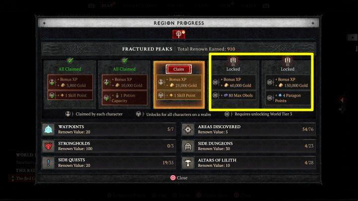 One of the more important Tier 3 differences appears when playing at lower Tiers - Diablo 4: How to unlock Nightmare World Tier 3? - Campaign - Diablo 4 Guide