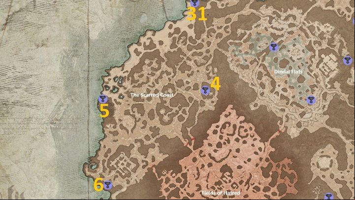 There are 4 Altars to discover in the Scarred Coast - Diablo 4: Altars of Lilith - Dry Steppes - Altars of Lilith - Diablo 4 Guide