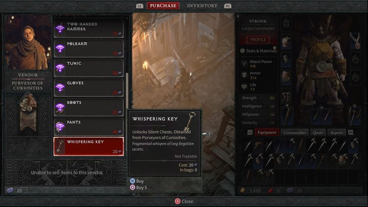 Each key costs 20 obols - Diablo 4: How to open Silent Chests? - Campaign - Diablo 4 Guide
