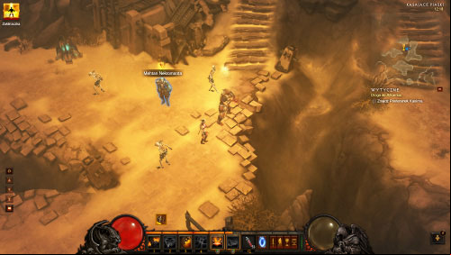 You may encounter a necromancer who goes by the name of Methan while exploring the Stinging Winds - The Restless Sands - Events - Diablo III Game Guide