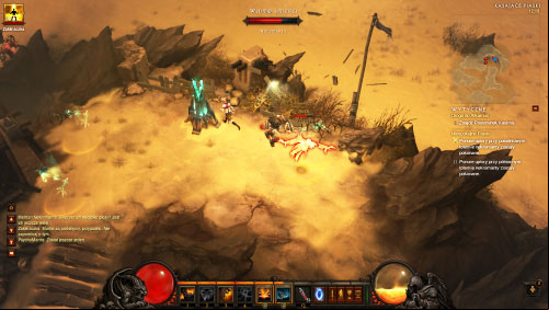 There are two necromancer totems near the place where youve talked to Methan - The Restless Sands - Events - Diablo III Game Guide