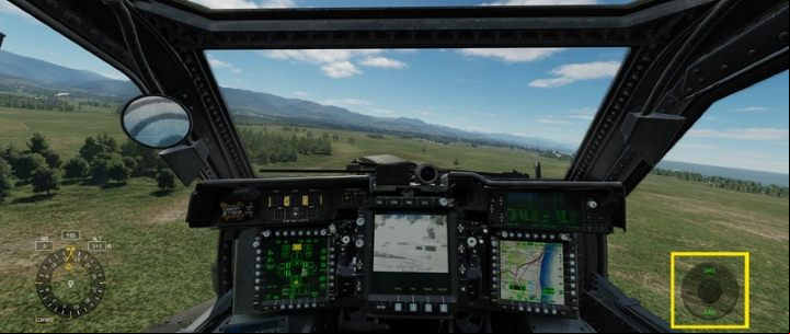 In CMWS mode, an additional system interface appears on the right - DCS AH-64D Apache: George AI Helper - how to use AI crew member? - Basics - DCS AH-64 Apache Guide
