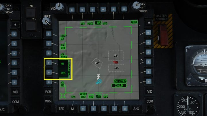 Confirm by clicking YES - DCS AH-64D Apache: TSD - Tactical Situation Display - Systems and Sensors - DCS AH-64 Apache Guide