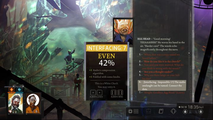 You must first complete the quest Help Ravers start a nightclub and choose the variant where you don't throw Soona out of the church - Disco Elysium: Make van Eycks Jam Harder Core - walkthrough - Church and the Ravers - Disco Elysium Guide