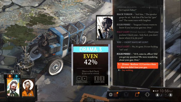 This is a secret quest that you can unlock in several ways - Disco Elysium: Track down your gun - walkthrough - Personal - Disco Elysium Guide
