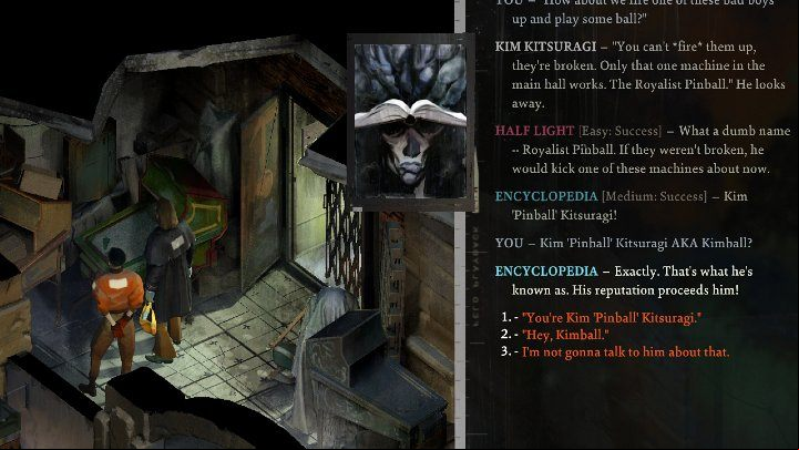 Old broken pinball machines are stored On the ground floor of the secret room - Disco Elysium: Explore the Whirlings secret ages - walkthrough - Other - Disco Elysium Guide