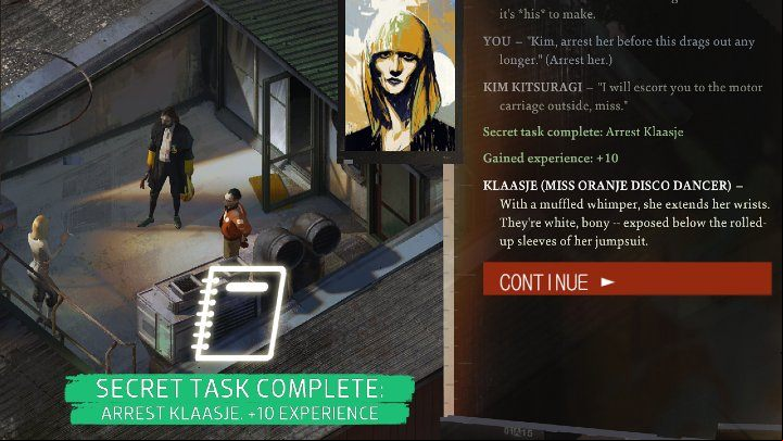In the course of further conversation, you will learn many facts from Klaasje's life, as well as her real name and surname - Disco Elysium: Arrest Klaasje - walkthrough - Other - Disco Elysium Guide