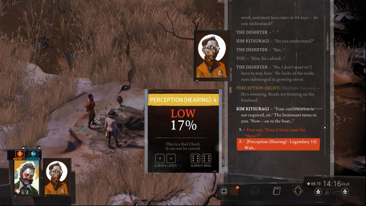 The great insect can appear after interrogating the Deserter - this is part of the main tasks Extract a confession from the Deserter and Extract a motive from the Deserter, both described on separate pages of this walkthrough - Disco Elysium: Inspect the phasmid - walkthrough - Ruby and the shooter - Disco Elysium Guide