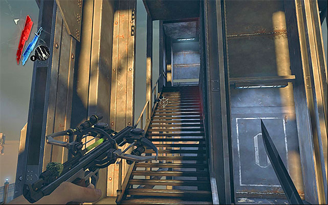 The next step is to reach the upper levels of the structure - Reaching the other side of the drawbridge - Mission 4 - The Royal Physician - Dishonored - Game Guide and Walkthrough