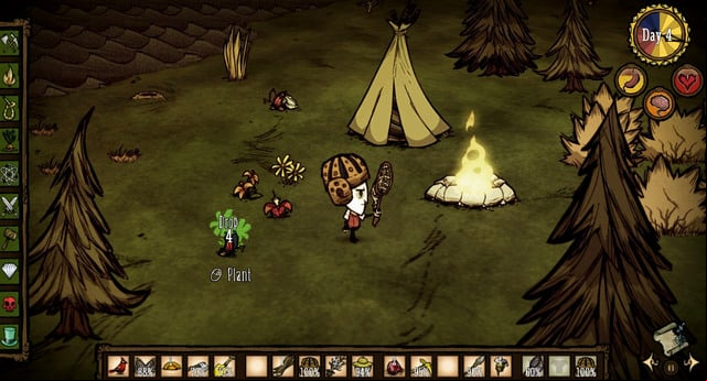 Vegetation planted this way does not require fertilization, and they will keep supplying you with further butterflies - Raising animals - How to get food - Dont Starve - Game Guide and Walkthrough
